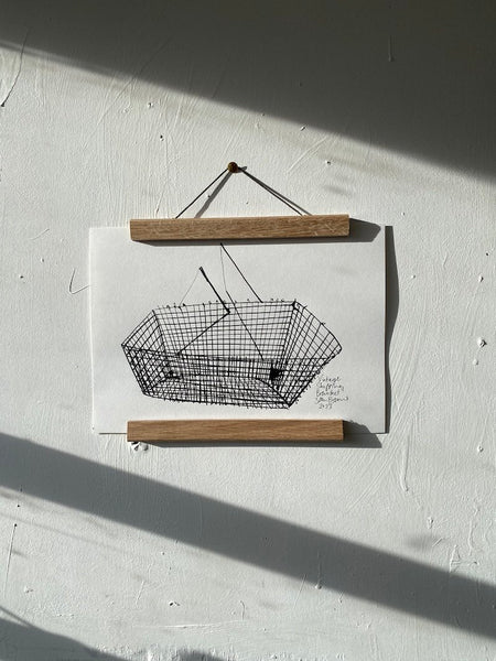 Vintage Shopping Basket | Original Drawing | Multiple Sizes