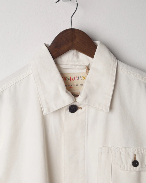 Overshirt With Hidden Buttons - Cream
