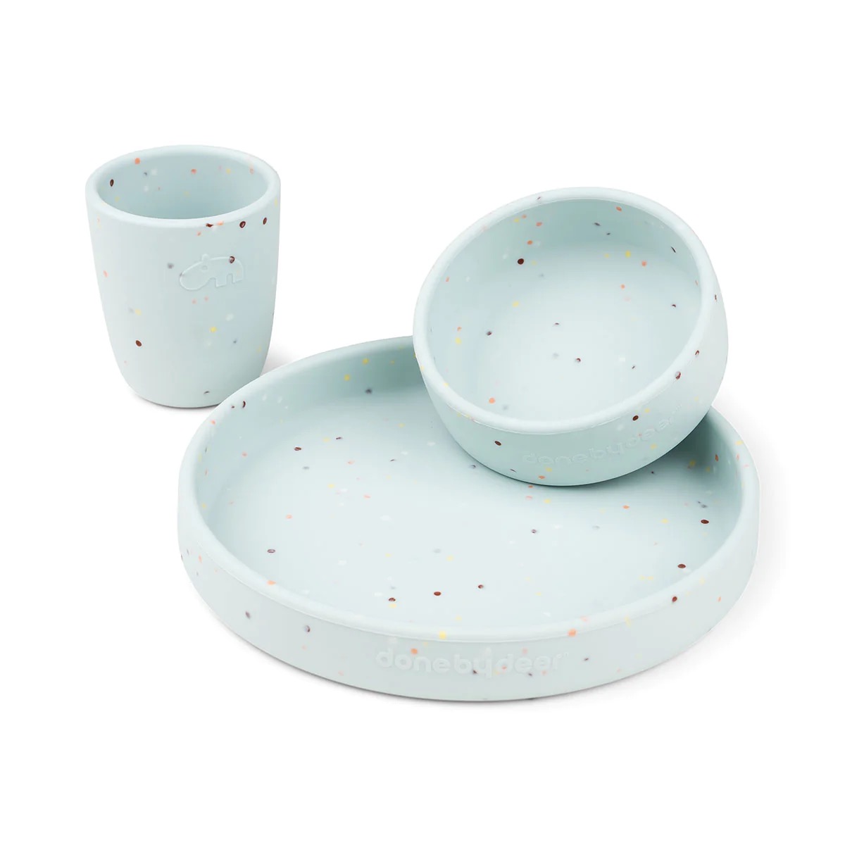 Blue confetti silicone meal set