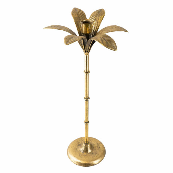 Gold Palm Tree Candle Holder