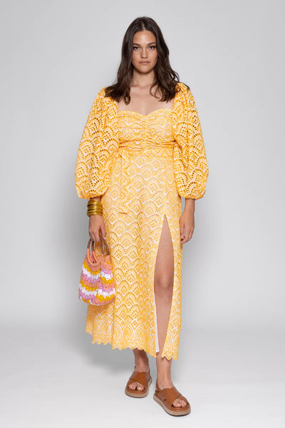 Eyelet Yellow Dress