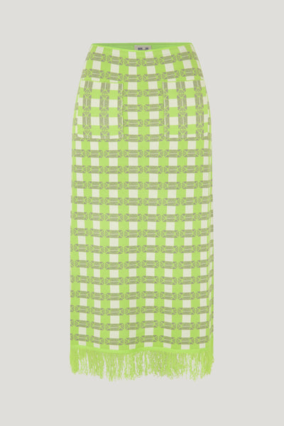 Callis Skirt - Lime Green Check