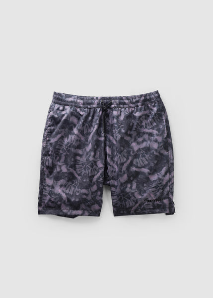 Wax London Mens Noden Swimshorts In Hydra Tie-dye Black Purple