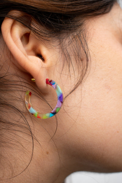 B.M.L Isla Resin Hoop Multi Earrings