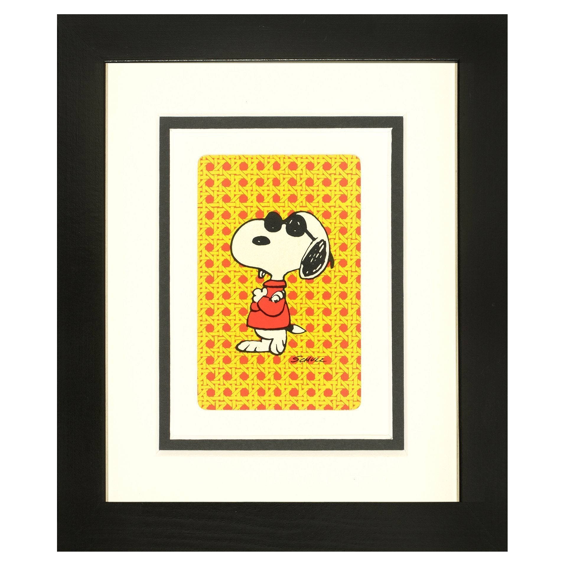 Framed Vintage Snoopy Playing Cards - Joe Cool