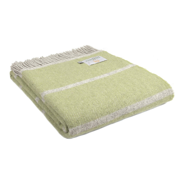 Fern Broad Stripe Pure Wool Throw Blanket