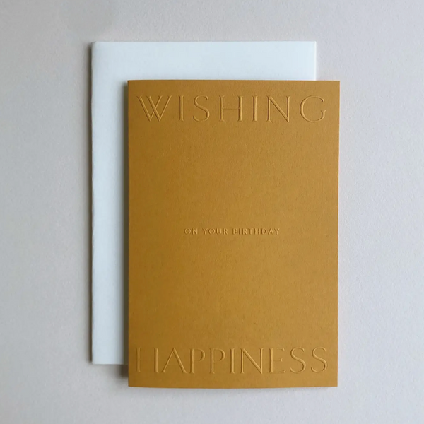 'wishing Happiness' Embossed Card