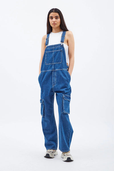 Dr. Denim Cordelia Pebble Mid Stone Utility Dungarees