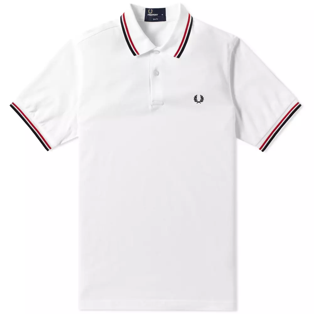 Fred Perry Fred Perry Slim Fit Twin Tipped Polo White, Red & Navy