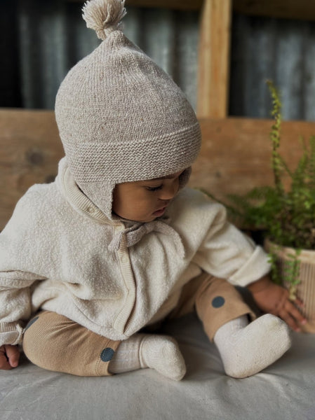 Organic Zoo Wool Baby Tassel Hat Oatmeal