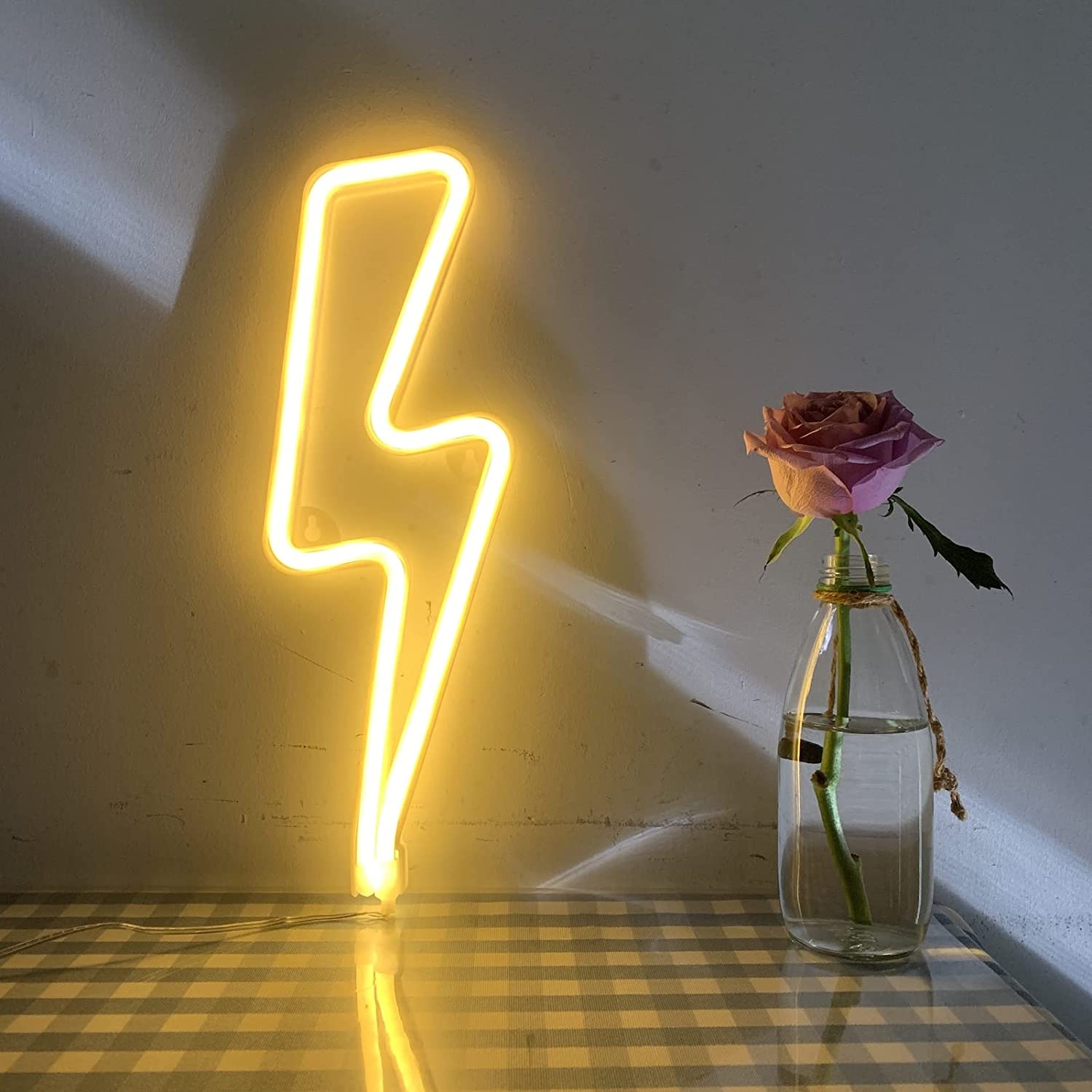 Neon Acrylic Lightning Bolt LED Light Wall Sign