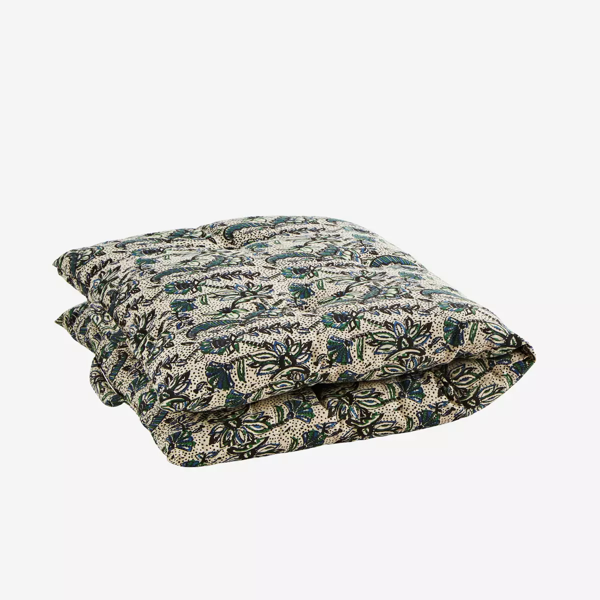 Green and Blue Printed Double Sided Seat Mattress