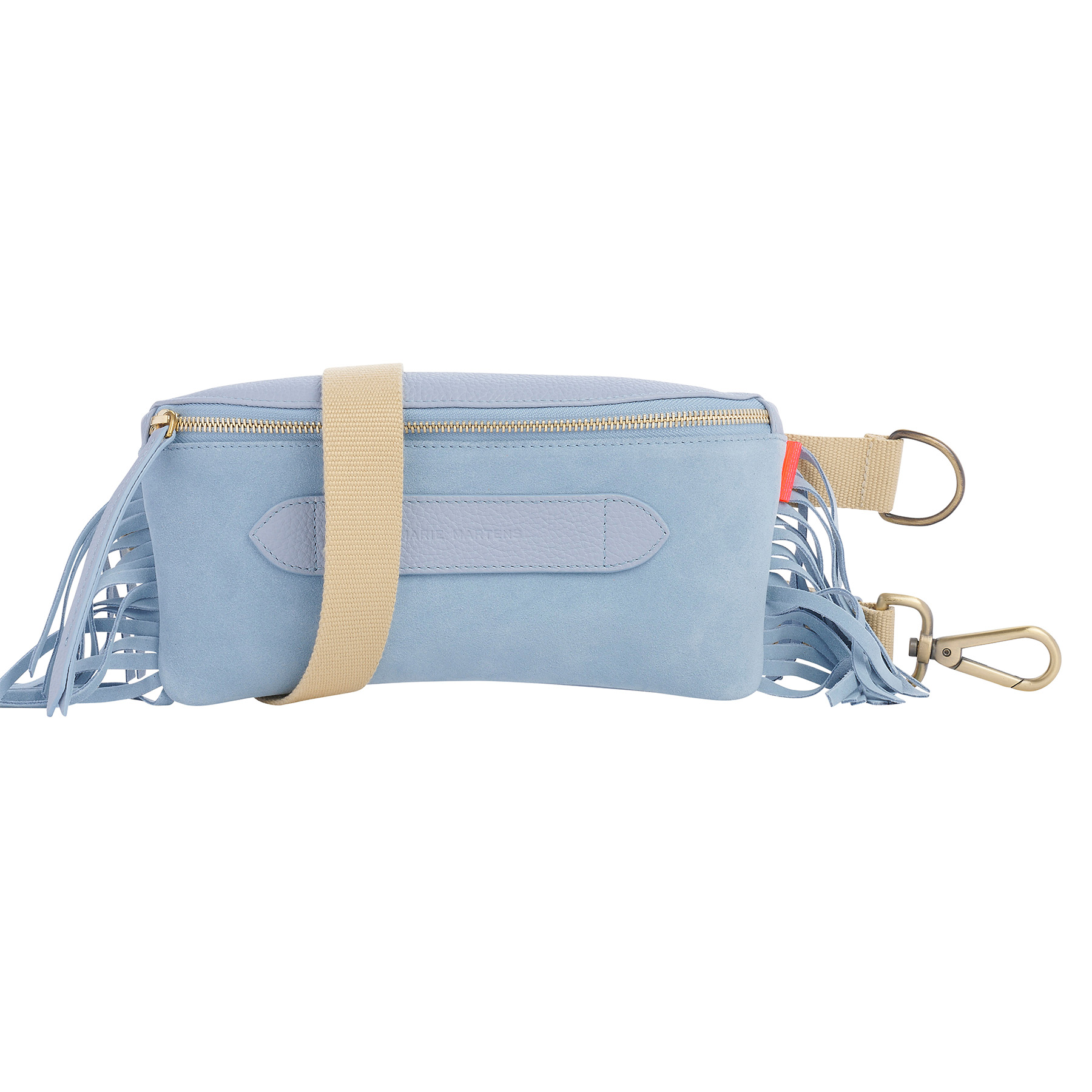 Marie Martens Coachella Fringes Light Blue Belt Bag