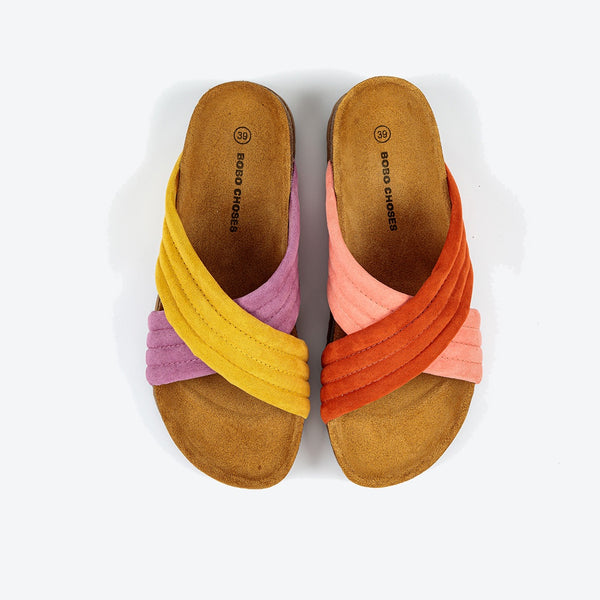 Color Block Crossover Sandals