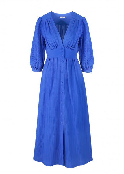 Aliya V Neck Dress - Electric Blue