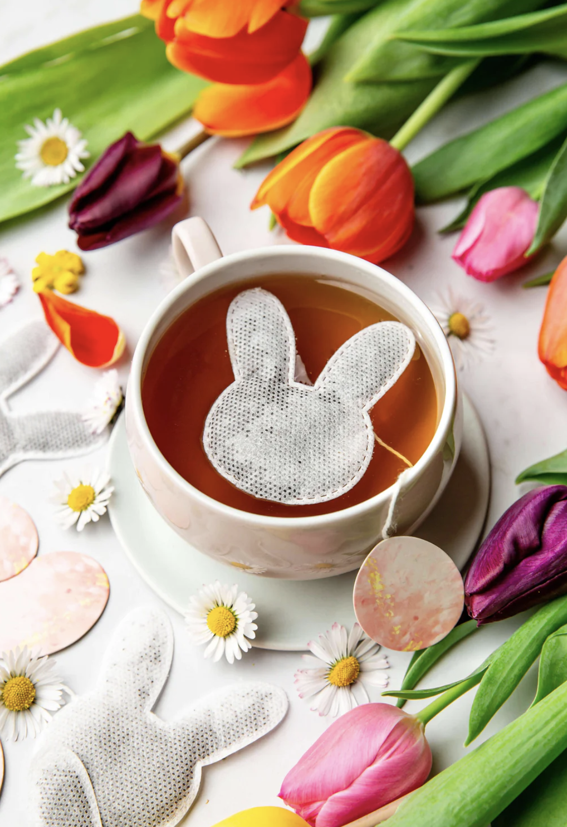 Easter Bunny shaped handmade teabag
