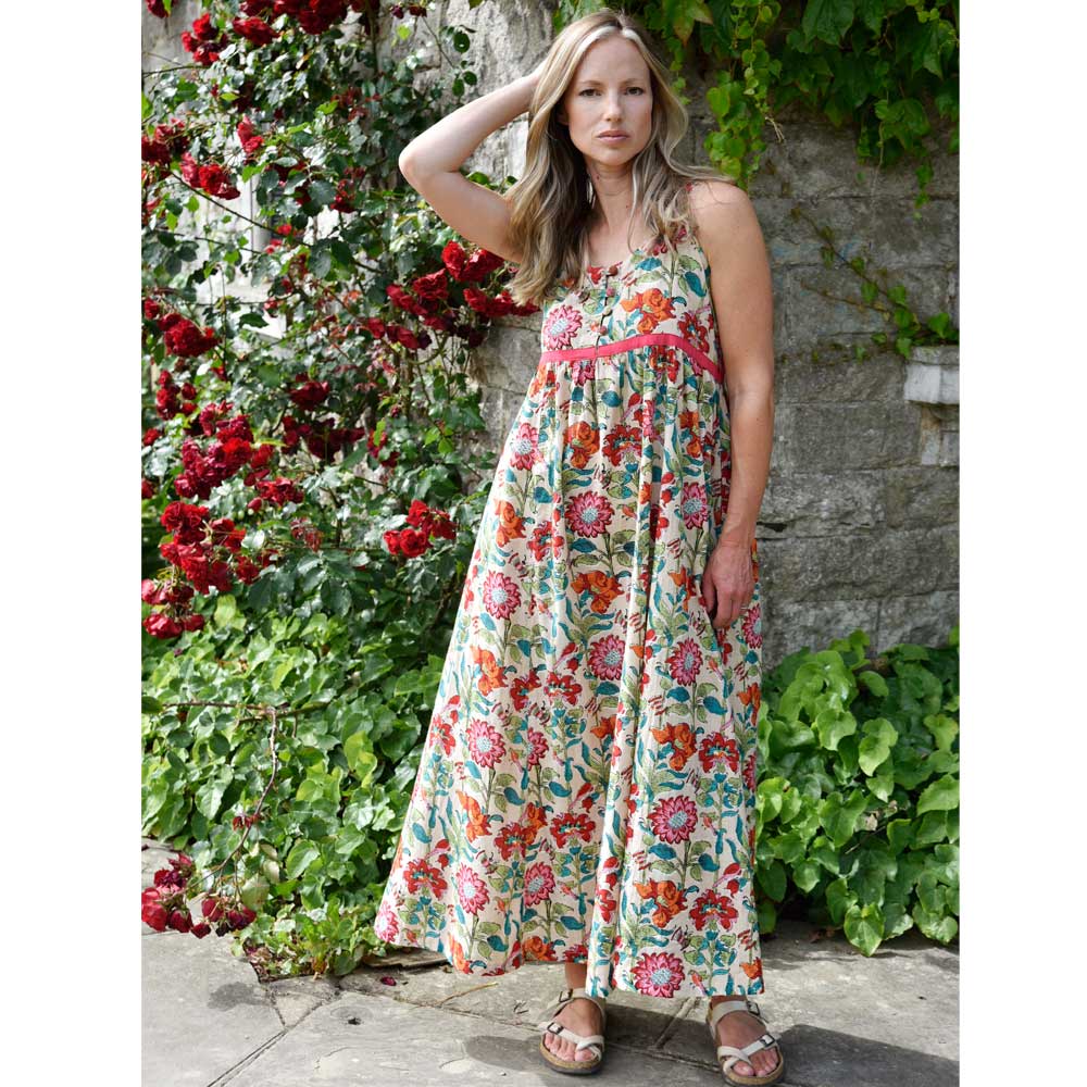Powell Craft Floral Garden Strappy Cotton Dress