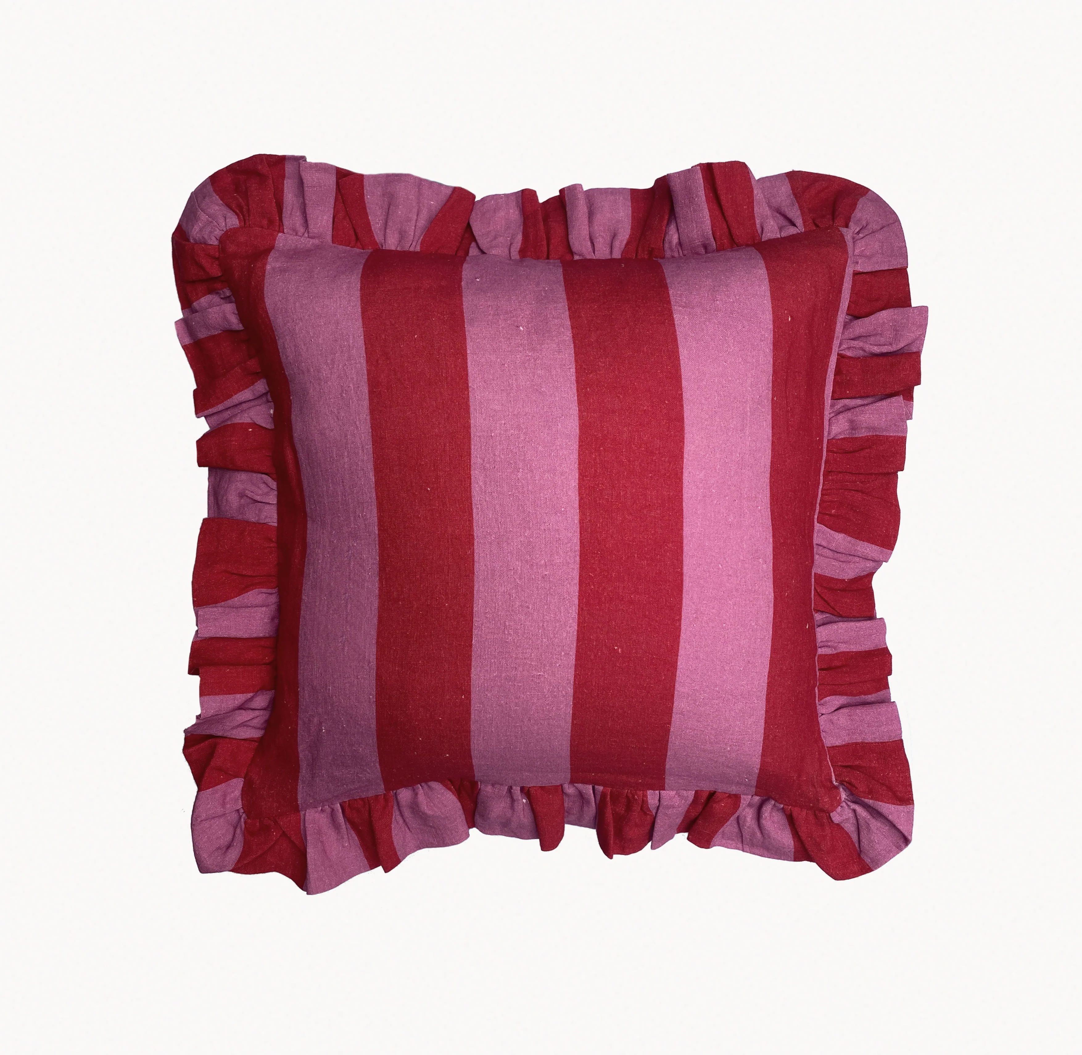 Amuse La Bouche Cerise & Fuchsia Wide Stripe Cushion
