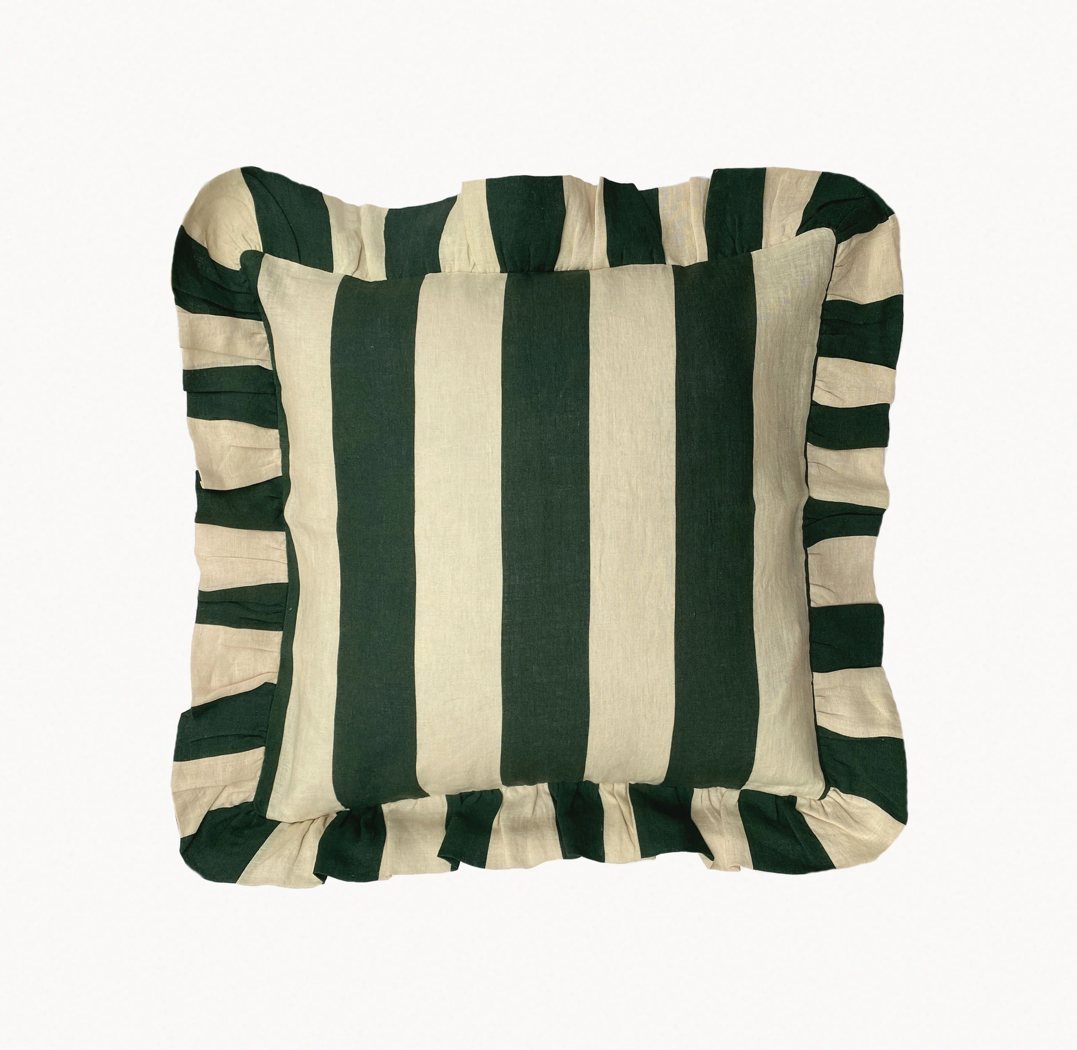 Forest Green Wide Stripe Cushion