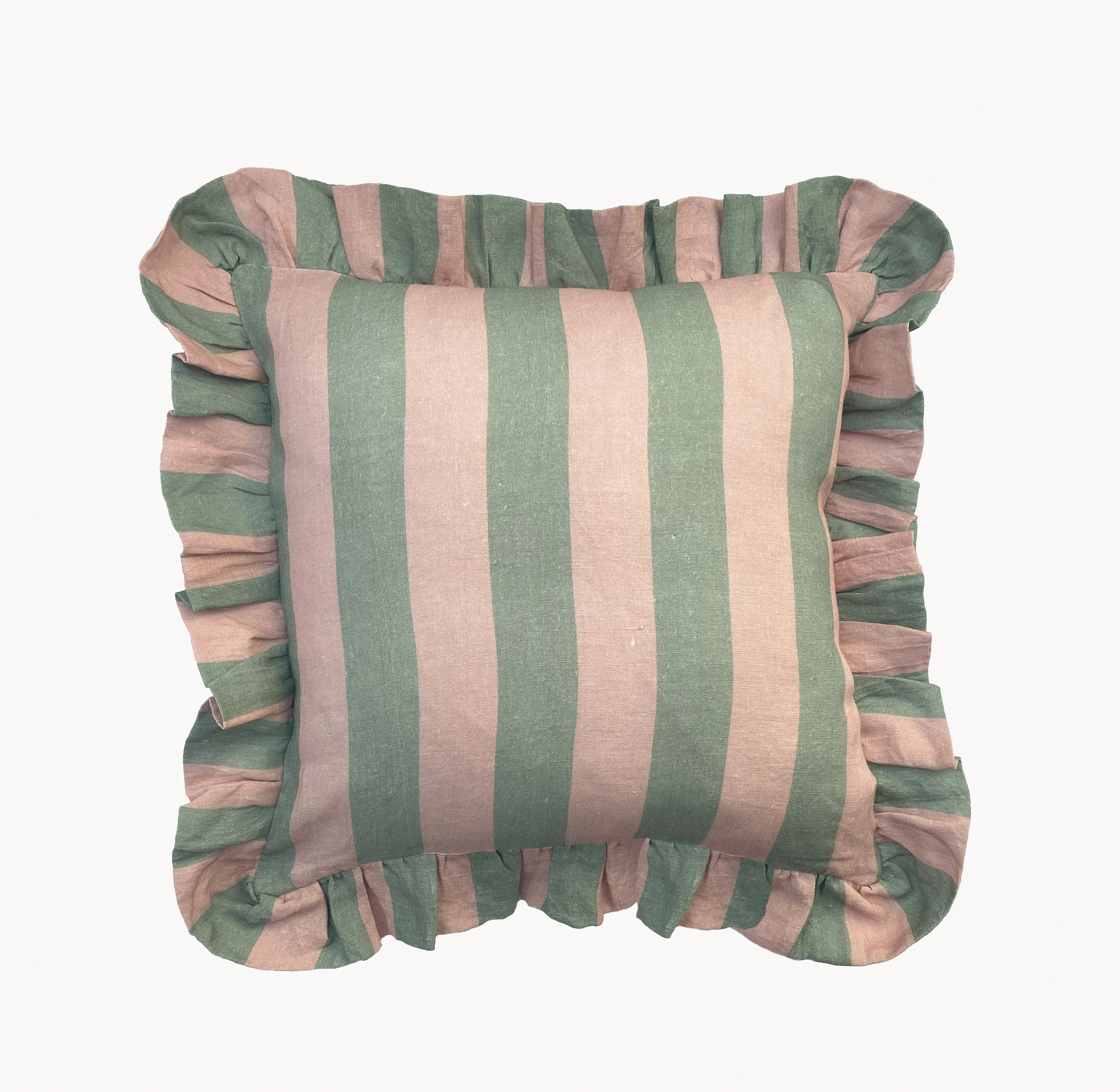 Amuse La Bouche Sage & Blush Wide Stripe Cushion