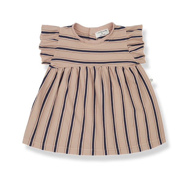 Martha Vintage Striped Jersey Dress In Rose