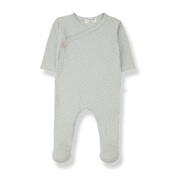 Nona Printed Babygrow In Jade