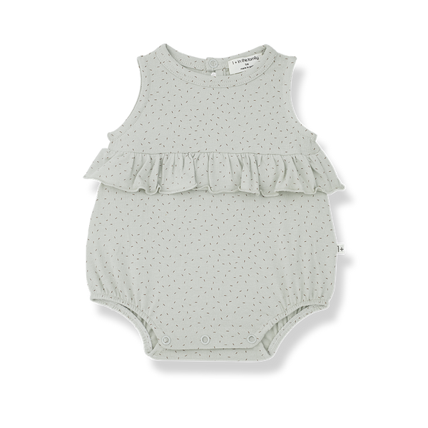 1+ In The Family Vinyet Extra Soft Jersey Baby Romper In Jade