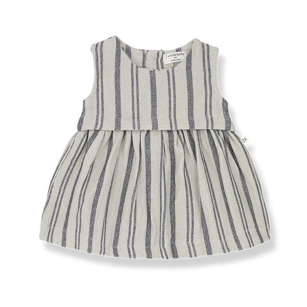 Naomi Striped Sleeveless Dress In Blue Notte