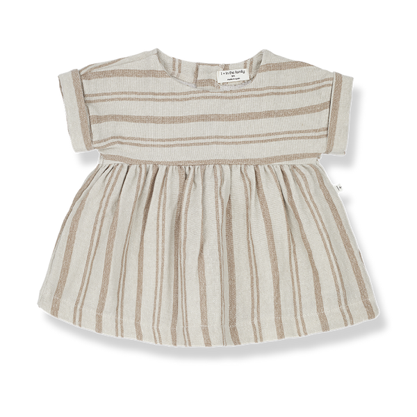 Josephine Striped Dress In Biscotto