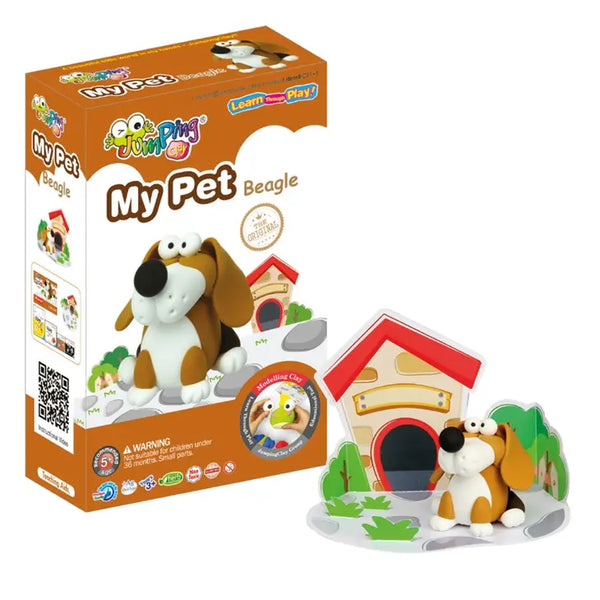 JumpingClay Beagle - My Pet Collection - Air Dry Modelling Clay Kit