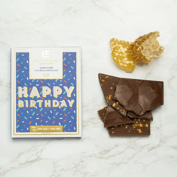 Happy Birthday: Milk Chocolate & Honeycomb Bar 75g