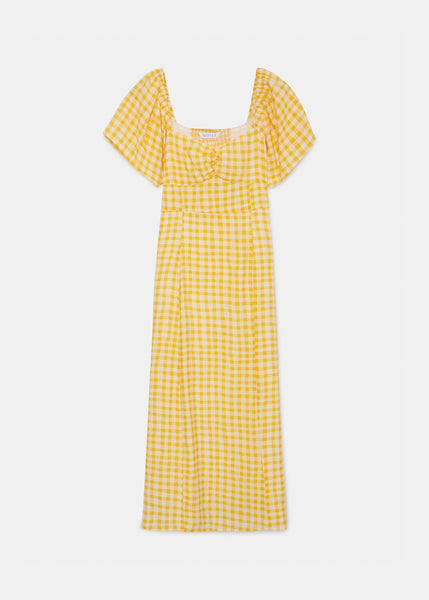 Golden Vichy Print Dress