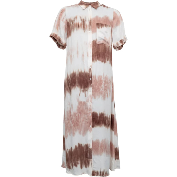 Tie Dye Dress In Cream And Rose