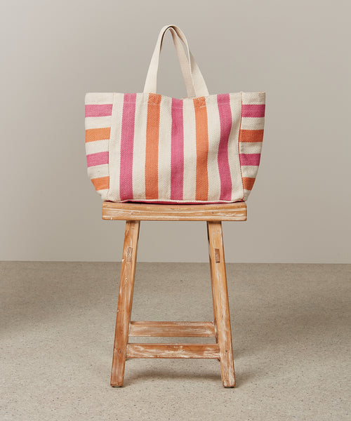 Hartford Pink/orange Cotton Stripe Ellen Bag