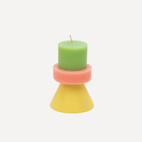 Yod & Co. Mini Lime Green Coral and Yellow Stack Candle 