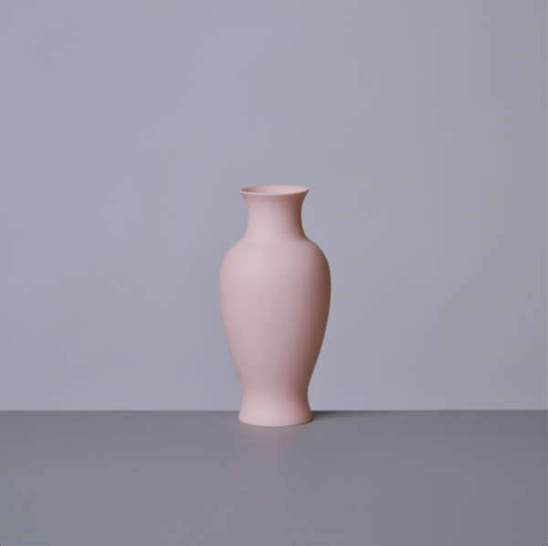 Middle Kingdom Matte Porcelain Mini Pear Vase in Dusty Pink