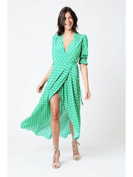 Ronia Print Dress - Green