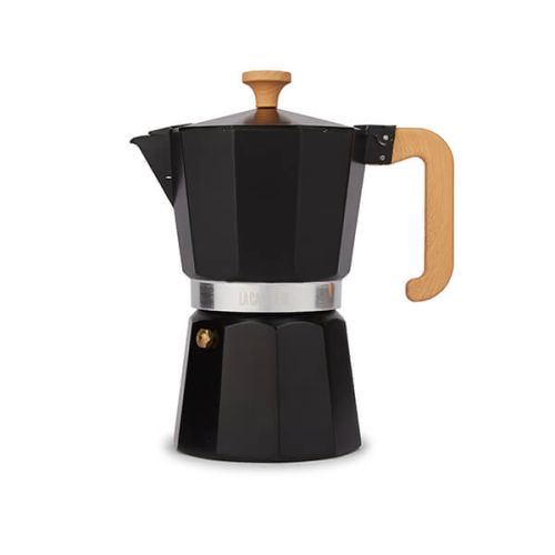 Lifetime Brands La Cafetiere Espresso Maker 6 Cup Black Wood Effect Handle