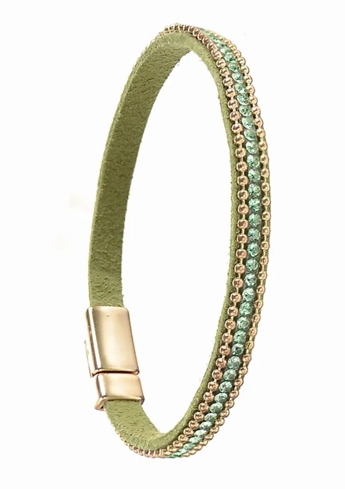 Mint and Gold Shimmering Bracelet