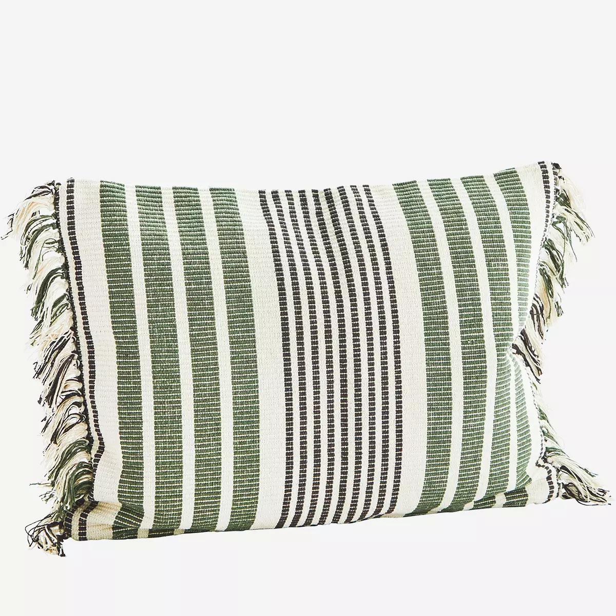 Green Cotton Striped Cushion