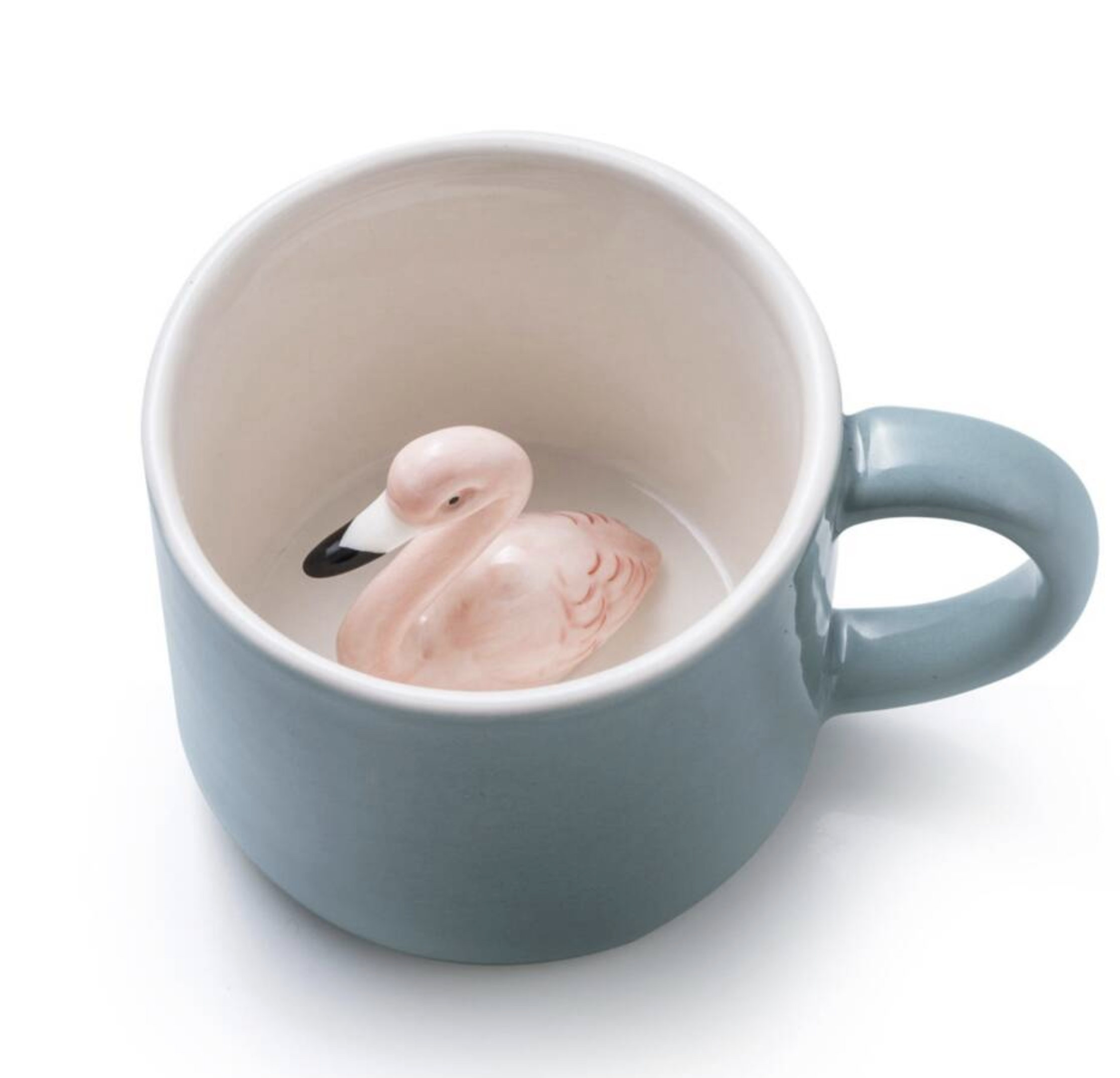 Donkey Products Surprise Hidden Flamingo Ceramic Mug
