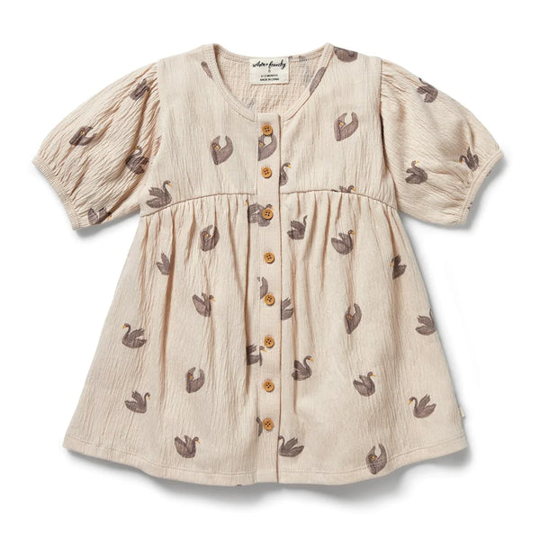 Crinkle Cotton Dress - Little Swan