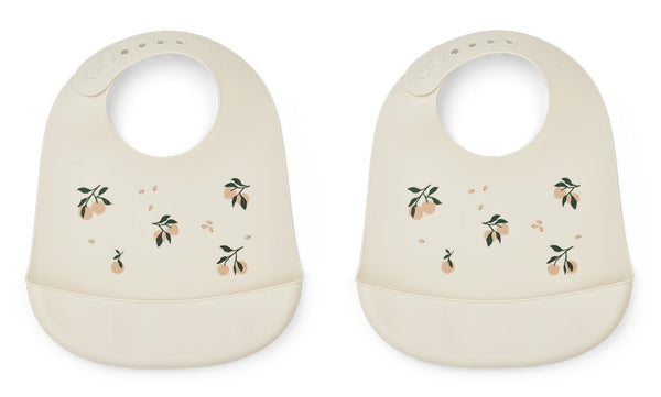 Peaches & Shell Silicone Bib 2-pack