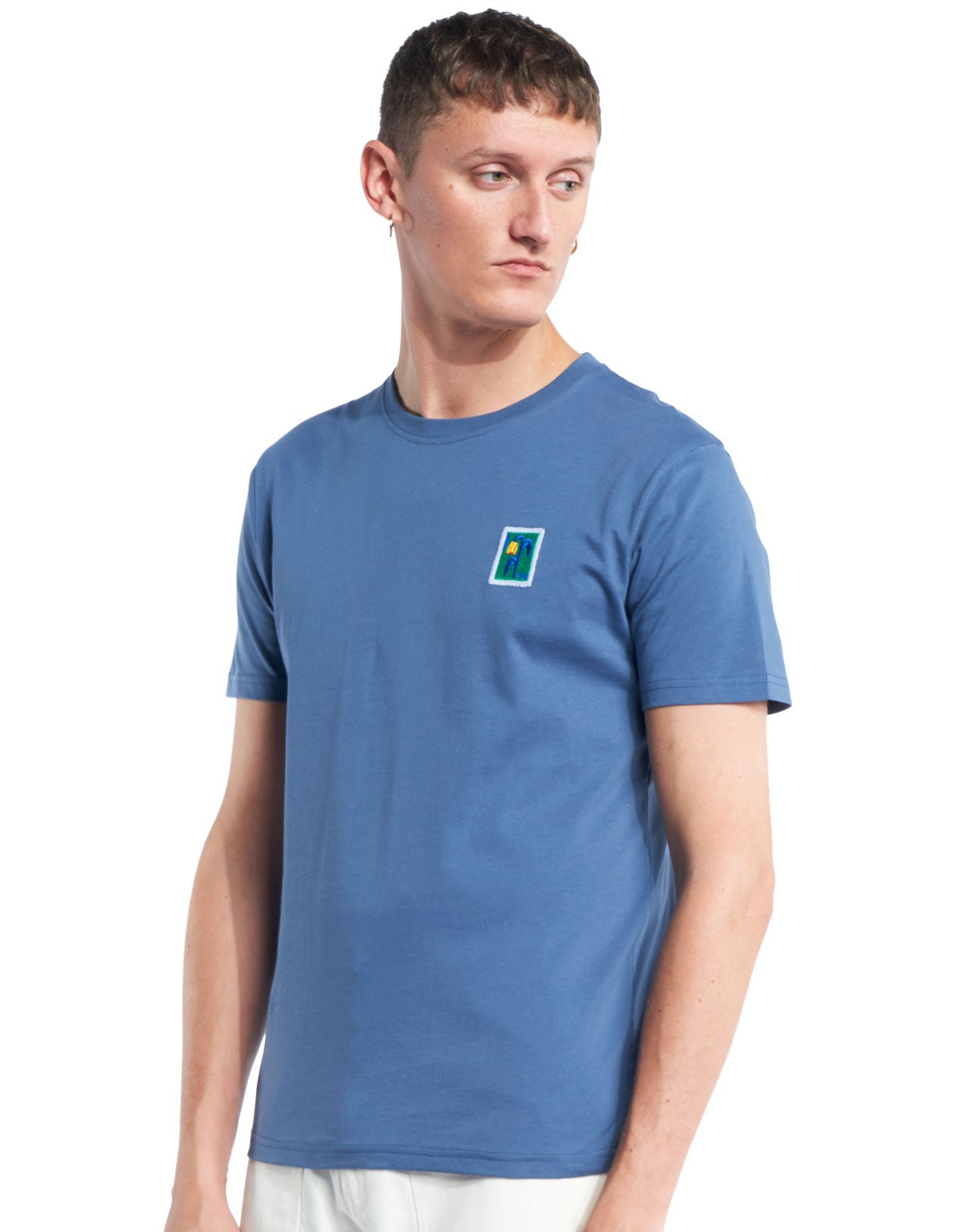 OLOW Olow - T-shirt Bleu Cobalt Brodé