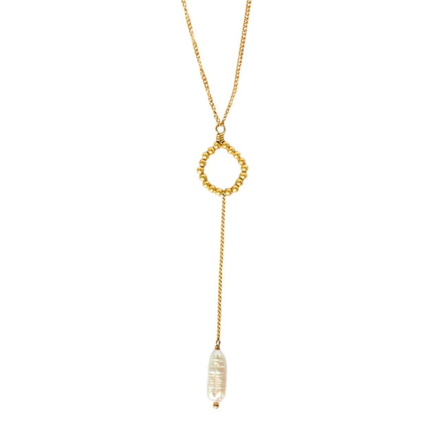 Belle Necklace Gold And Pearl Drop