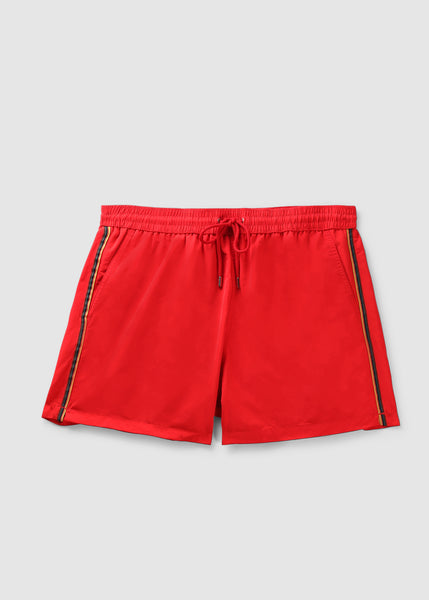 Paul Smith Men's Stripe Swim Shorts In Red