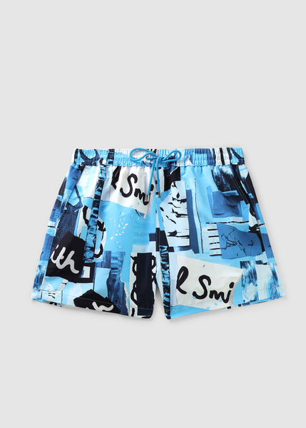 Men's Stripe Swimshorts In Blue Multi