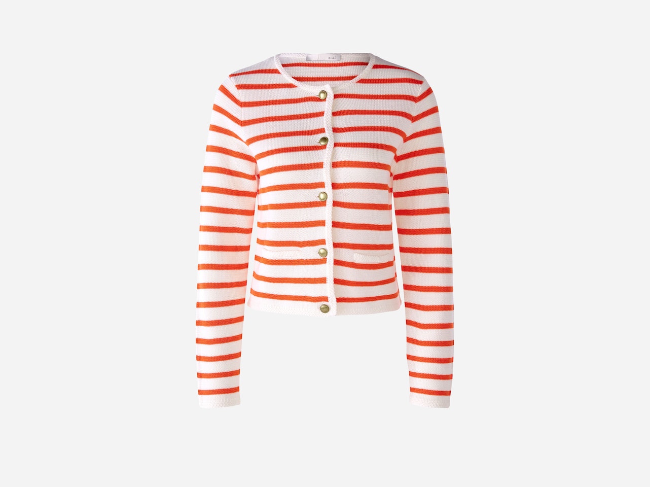 Oui Striped Milano Cardigan