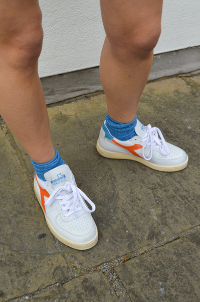 Mi Basket Low Used White/orange Peel Trainers