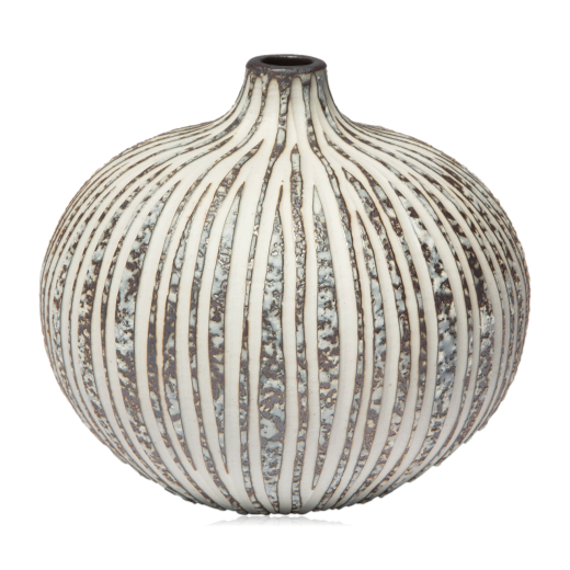 Bari Vase Rough Brown Stone Stripe Large